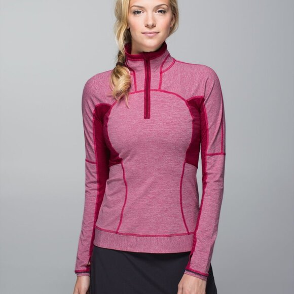 Lululemon Run For Gold 1/2 Zip Heathered Bumble Berry / Bumble Berry - Picture 1 of 7
